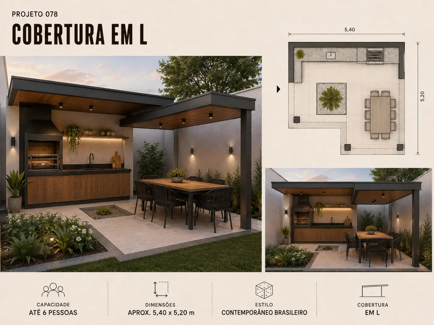 Projeto 078: Cobertura em L